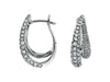 ESTATE 1.95CT DIAMOND 14KT WHITE GOLD 3D MULTI ROW CLASSIC LEVERBACK EARRINGS
