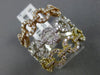 ESTATE LARGE 1.42CT DIAMOND 18K WHITE YELLOW ROSE GOLD CIRCLE OF LIFE 3 ROW RING