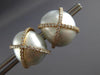 ESTATE EXTRA LARGE .94CT DIAMOND & AAA SOUTH SEA PEARL 18K ROSE GOLD 3D EARRINGS