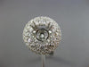 ESTATE LARGE 1.9CT DIAMOND 14K WHITE GOLD DOUBLE HALO SEMI MOUNT ENGAGEMENT RING
