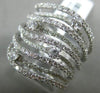 ESTATE LARGE 1.92CT DIAMOND 18KT WHITE GOLD 3D MULTI ROW ETOILE WAVE LOVE RING
