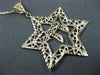ANTIQUE LARGE 14K YELLOW GOLD STAR OF DAVID CHAI FLOATING PENDANT & CHAIN #24965