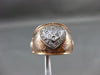 ANTIQUE WIDE .20CT DIAMOND 14KT WHITE & ROSE GOLD HEART ITALIAN ETOILE FUN RING