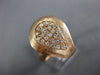 ESTATE WIDE .28CT DIAMOND 14KT ROSE GOLD 3D PEAR SHAPED PAVE ANNIVERSARY RING