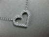 ESTATE SMALL .17CT DIAMOND 14KT WHITE GOLD 3D CLASSIC OPEN HEART LOVE NECKLACE