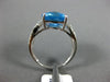 LARGE 3.56CT DIAMOND & AAA BLUE TOPAZ 14K WHITE GOLD 3D INFINITY ENGAGEMENT RING