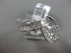 ESTATE 1.85CT DIAMOND 18KT WHITE GOLD MILGRAIN CRISS CROSS MUSICAL NOTE FUN RING