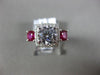 ESTATE 2.05CT DIAMOND & AAA RUBY 14KT WHITE GOLD SQUARE CLASSIC ENGAGEMENT RING