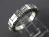 ESTATE  .90CT EMERALD & PRINCESS DIAMOND 14K WHITE GOLD ANNIVERSARY RING #15020