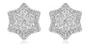 .89CT DIAMOND 14KT WHITE GOLD ROUND PRINCESS CLUSTER FILIGREE STAR STUD EARRINGS