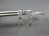 ESTATE .53CT DIAMOND 14KT WHITE GOLD 3D 3 FLOWER JOURNEY UMBRELLA LOVE EARRINGS