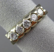 ESTATE .50CT DIAMOND 14KT WHITE GOLD 5 STONE SEMI BEZEL WEDDING ANNIVERSARY RING