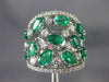ESTATE EXTRA LARGE 4.54CT DIAMOND & AAA EMERALD 18KT WHITE GOLD ANNIVERSARY RING