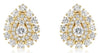 ESTATE .90CT DIAMOND 14KT YELLOW GOLD 3D CLUSTER TEAR DROP STUD EARRINGS