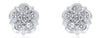 ESTATE .48CT DIAMOND 18KT WHITE GOLD CLASSIC CLUSTER BEZEL FLOWER STUD EARRINGS