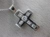 ESTATE .50CT ROUND DIAMOND 14KT WHITE GOLD 3D CLASSIC ETOILE CROSS PENDANT #807