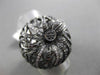 ESTATE MASSIVE 2.10CT WHITE & BLACK DIAMOND 18K BLACK GOLD FILIGREE PUMPKIN RING