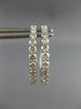 ESTATE 1.0CT DIAMOND 14K WHITE GOLD 3D SHARE PRONG HOOP EARRINGS