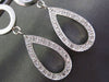 ESTATE .46CT DIAMOND 14KT WHITE GOLD MATTE & SHINY CIRCLE & PEAR SHAPE EARRINGS