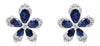 ESTATE 1.77CT DIAMOND & AAA SAPPHIRE 14KT WHITE GOLD 3D FLOWER STUD EARRINGS