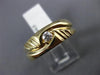 ESTATE .12CT DIAMOND 14K YELLOW GOLD SOLITAIRE MULTI WAVE MENS GYPSY RING #11663