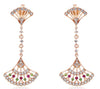 .66CT DIAMOND & AAA RUBY & TSAVORITE 14KT ROSE GOLD BY THE YARD HANGING EARRINGS
