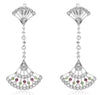 .70CT DIAMOND & AAA RUBY & TSAVORITE 14KT WHITE GOLD FILIGREE HANGING EARRINGS