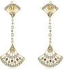 .69CT DIAMOND & AAA RUBY & TSAVORITE 14KT YELLOW GOLD FILIGREE HANGING EARRINGS