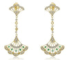 .57CT DIAMOND & EMERALD 14KT YELLOW GOLD FILIGREE BY THE YARD HANGING EARRINGS