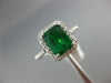 WIDE 1.92CT DIAMOND & AAA EMERALD 14KT WHITE GOLD FILIGREE HALO ENGAGEMENT RING