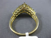 ESTATE WIDE 1.10CT DIAMOND 14KT YELLOW GOLD 3D TWO ROW V SHAPE ANNIVERSARY RING
