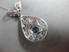 ESTATE LARGE 2.60CT DIAMOND & SAPPHIRE 18KT WHITE GOLD 3D HALO BUTTERFLY PENDANT