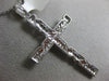 ESTATE LARGE .62CT DIAMOND 18KT WHITE GOLD 3D HANDCRAFTED CROSS FLOATING PENDANT