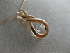 ESTATE .15CT DIAMOND 14KT ROSE GOLD 3D SOLITAIRE TEAR DROP INFINITY LOVE PENDANT