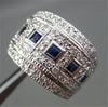 ESTATE LARGE 2.94CT DIAMOND & AAA SAPPHIRE 14KT WHITE GOLD RING SIMPLY STUNNING