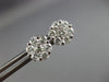 ESTATE 1.0CT ROUND DIAMOND 14KT WHITE GOLD CLASSIC FLOWER CLUSTER STUD EARRINGS