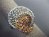 ESTATE LARGE .86CT WHITE & PINK DIAMOND 18K WHITE & ROSE GOLD OPEN FILIGREE RING