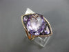 ESTATE LARGE 10.83CT DIAMOND & AAA PINK AMETHYST 14KT WHITE GOLD 3D FLOWER RING