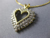 ESTATE .60CT DIAMOND 14KT YELLOW GOLD 3D OPEN HEART FLOATING LOVE PENDANT #26540