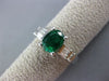 ESTATE WIDE 1.67CT DIAMOND & EMERALD 14KT WHITE GOLD 3D ENGAGEMENT RING #17814