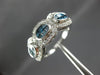 ESTATE WIDE 1.5CT WHITE & BLUE DIAMOND 14K WHITE GOLD INVISIBLE ANNIVERSARY RING