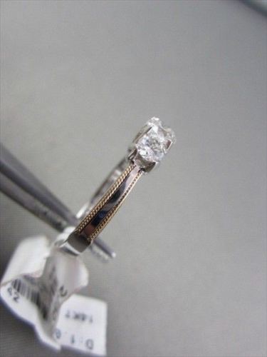 ESTATE 1.0CT 14KT WHITE & YELLOW GOLD PAST PRESENT FUTURE MILGRAIN DIAMOND RING