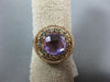 3.50CT WHITE CHOCOLATE FANCY DIAMOND & AAA AMETHYST 14K ROSE GOLD HALO LOVE RING