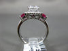 ESTATE 2.05CT DIAMOND & AAA RUBY 14KT WHITE GOLD SQUARE CLASSIC ENGAGEMENT RING