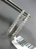 ESTATE LARGE 1.50CT DIAMOND 14KT WHITE GOLD 3D DOUBLE SIDED HOOP HUGGIE EARRINGS