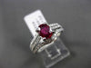 ESTATE WIDE 1.77CT DIAMOND & EXTRA FACET RUBY 18KT WHITE GOLD 3D ENGAGEMENT RING