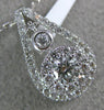 ESTATE .63CT DIAMOND 18K WHITE GOLD 3D CLASSIC FLOWER TEAR DROP FLOATING PENDANT