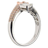 ESTATE LARGE 1.05CT DIAMOND 18KT WHITE & ROSE GOLD 3D PAVE CRISS CROSS LOVE RING