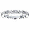 ESTATE .50CT DIAMOND 18K WHITE GOLD ROUND & MARQUISE MILGRAIN STACKABLE FUN RING