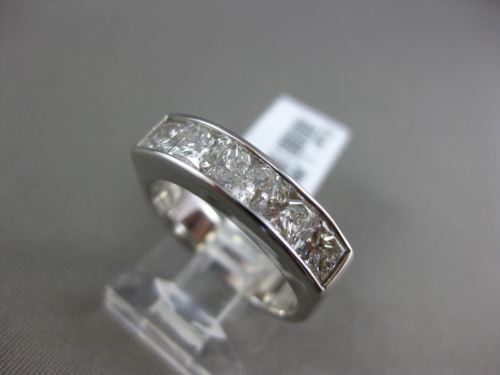ESTATE 1.90CT DIAMOND 14KT WHITE GOLD 5 STONE PRINCESS CUT CHANNEL WEDDING RING